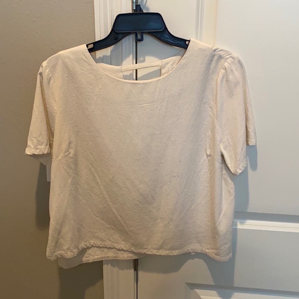 Nubby linen top